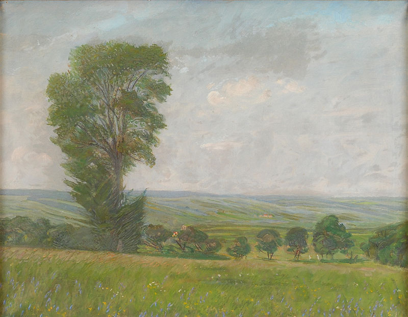 Landschaft mit Ettersberg bei Weimar